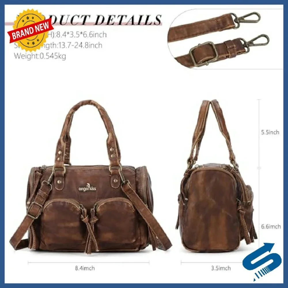 Small Vegan Leather Hobo Crossbody Bag with Multiple Carrying Options